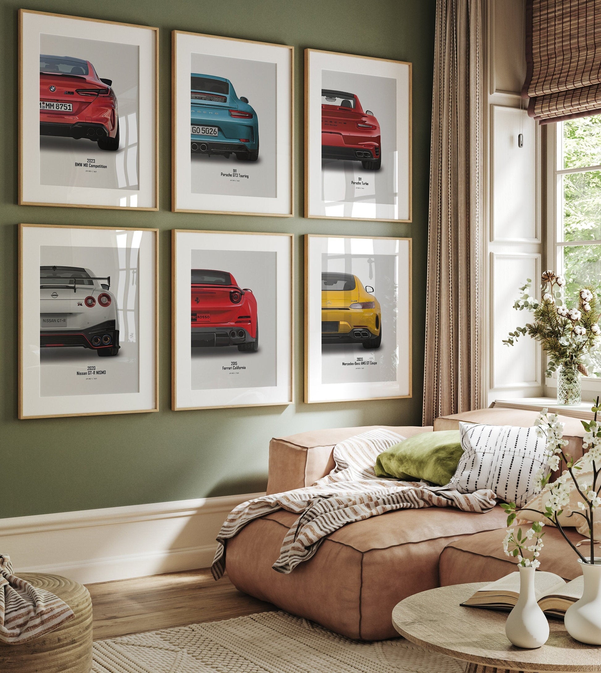 Poster Sportwagen BMW PORSCHE FERRARI Nissan Super Sport Auto I Geschenk für ihn I Wohnzimmmer & Büro I Wand Deko I Print ohne Rahmen-0