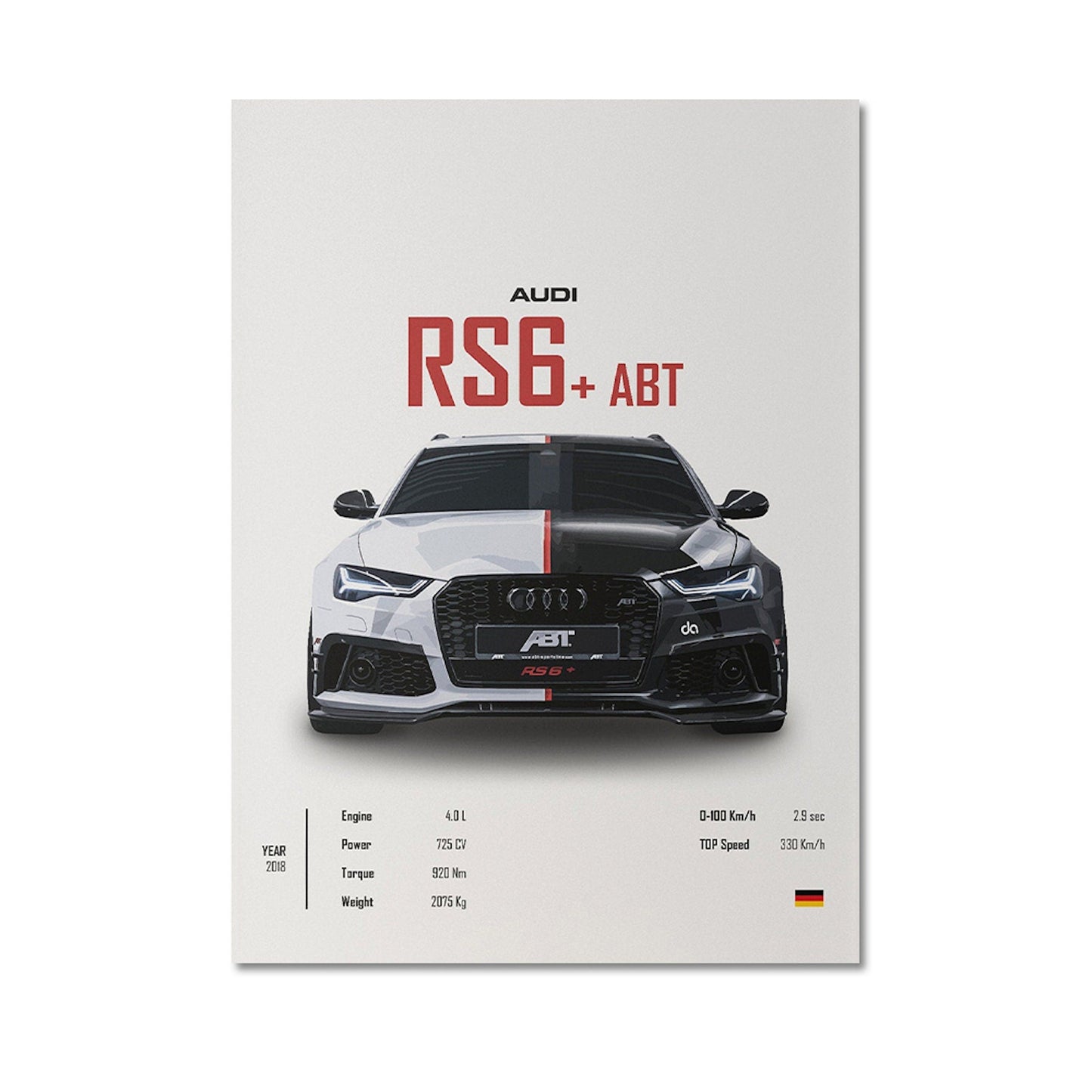 Poster Sportwagen PORSCHE 911 AUDI Rs MERCEDES Amg Gtr  Super Sport Auto I Geschenk für ihn I Wohnzimmmer Büro I Wand Deko PrintIohne Rahmen-7