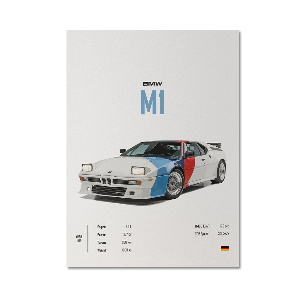 Poster Sportwagen AUDI BMW PORSCHE Mclaren Klassiker Legenden I Geschenk für ihn I Wohnzimmmer & Büro I Wand Deko I Print ohne Rahmen-9