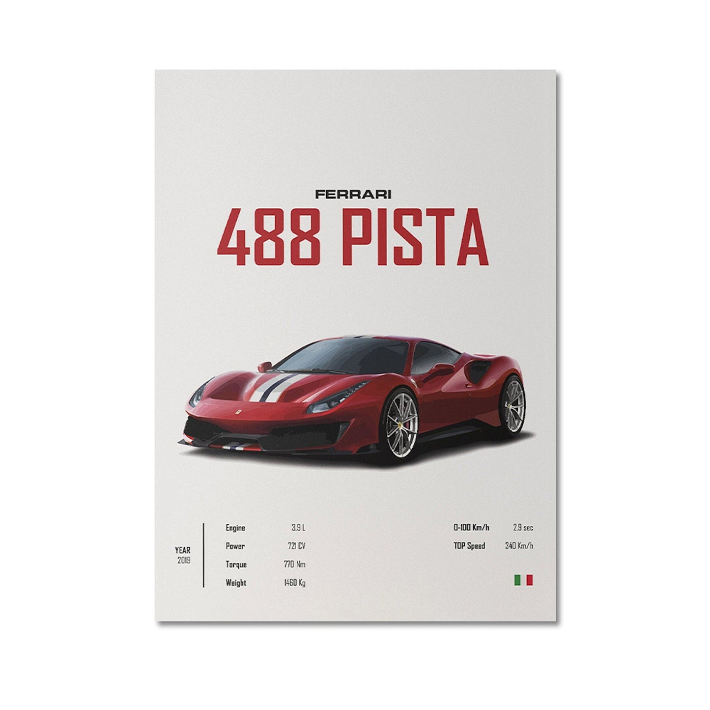 Poster Sportwagen FERRARI LAMBORGHINI MCLAREN Klassiker Legenden I Geschenk für ihn I Wohnzimmmer & Büro I Wand Deko I Print ohne Rahmen-5