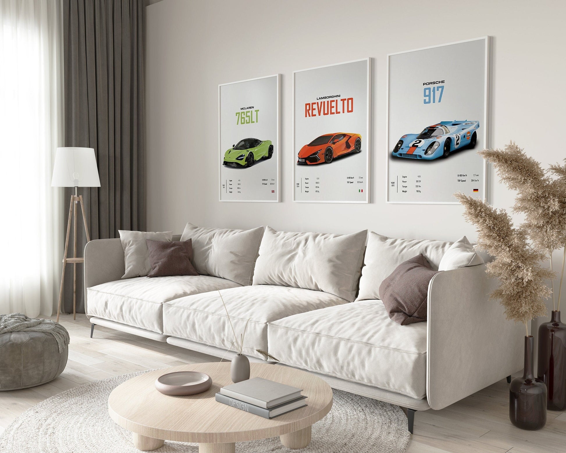 Poster Sportwagen Mclaren Lamborghini Porsche Klassiker Legenden  I Geschenk für ihn I Wohnzimmmer & Büro I Wand Deko I Print ohne Rahmen-0