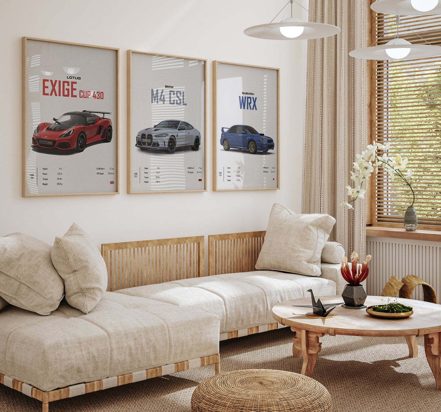 Poster Sportwagen  BMW LOTUS SUBARU Klassiker Legenden I Geschenk für ihn I Wohnzimmmer & Büro I Wand Deko I Print ohne Rahmen-3