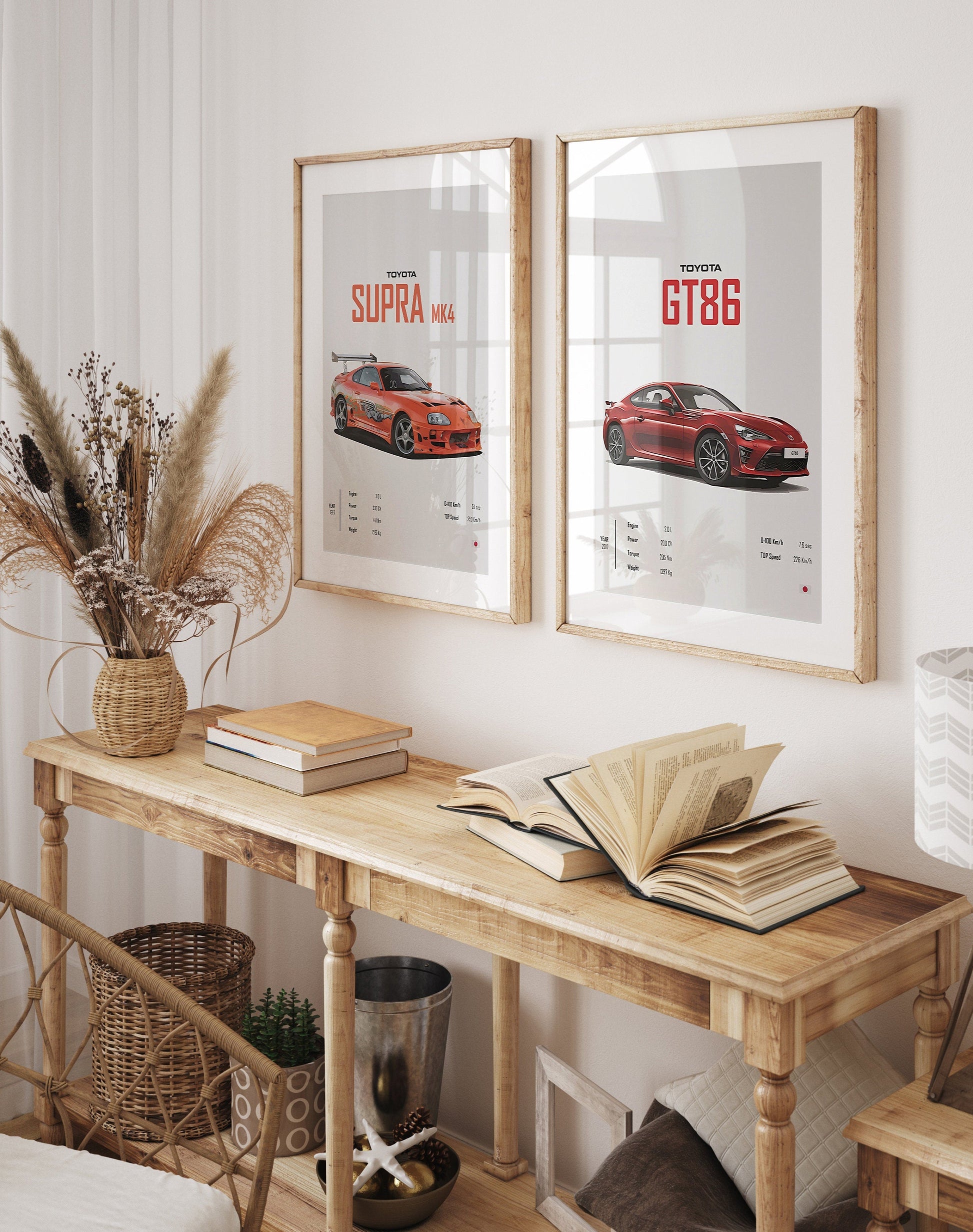 Poster Sportwagen TOYOTA SUPRA GT86  Klassiker Legenden I Geschenk für ihn I Wohnzimmmer & Büro I Wand Deko I Print ohne Rahmen-4