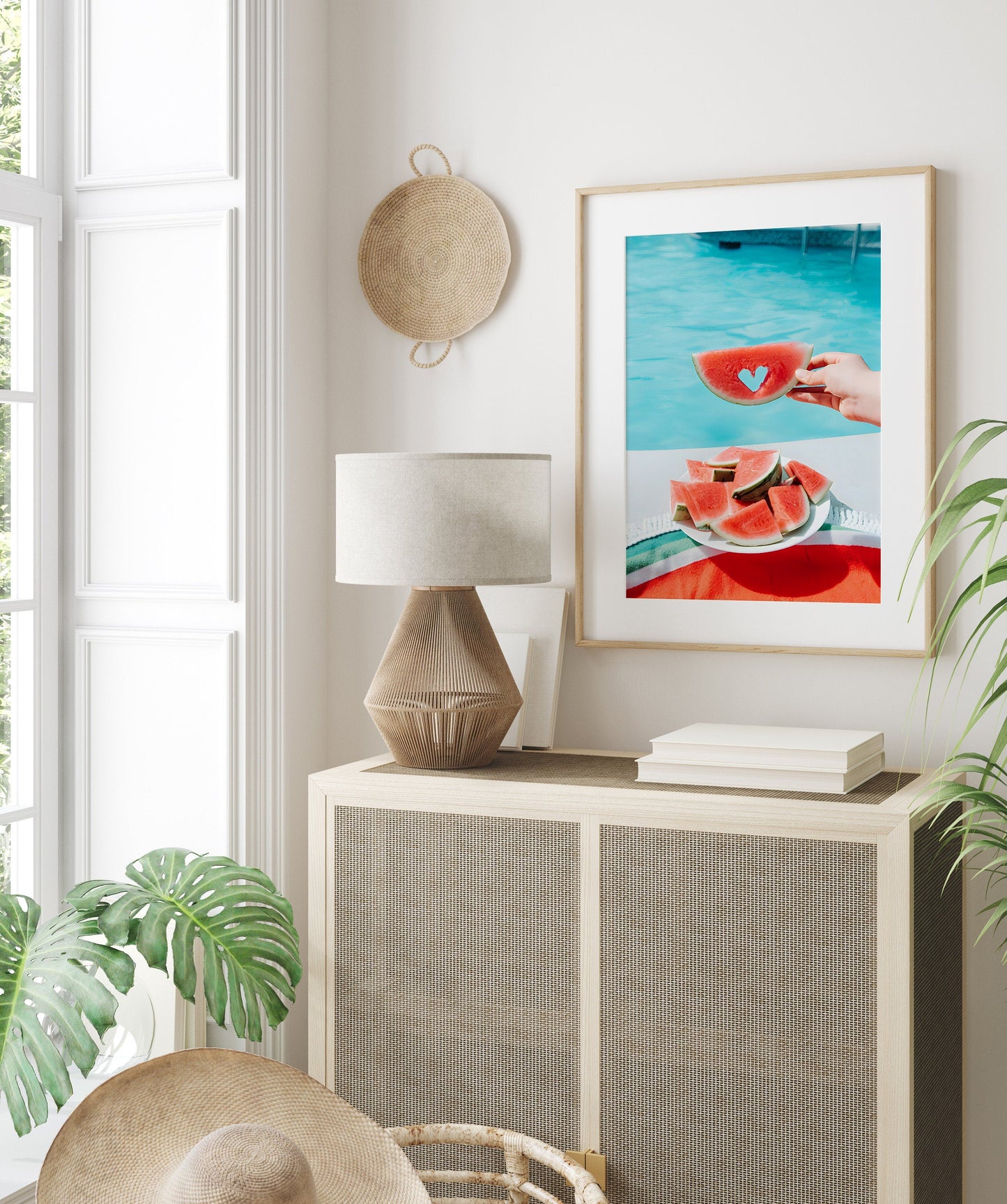 Poster Urlaub Ananas Pool Strand Surfbrett Buggy Wassermelone I Bilder Wohnzimmer & Schlafzimmer I  Wand Deko I Kunst Druck ohne Rahmen-1