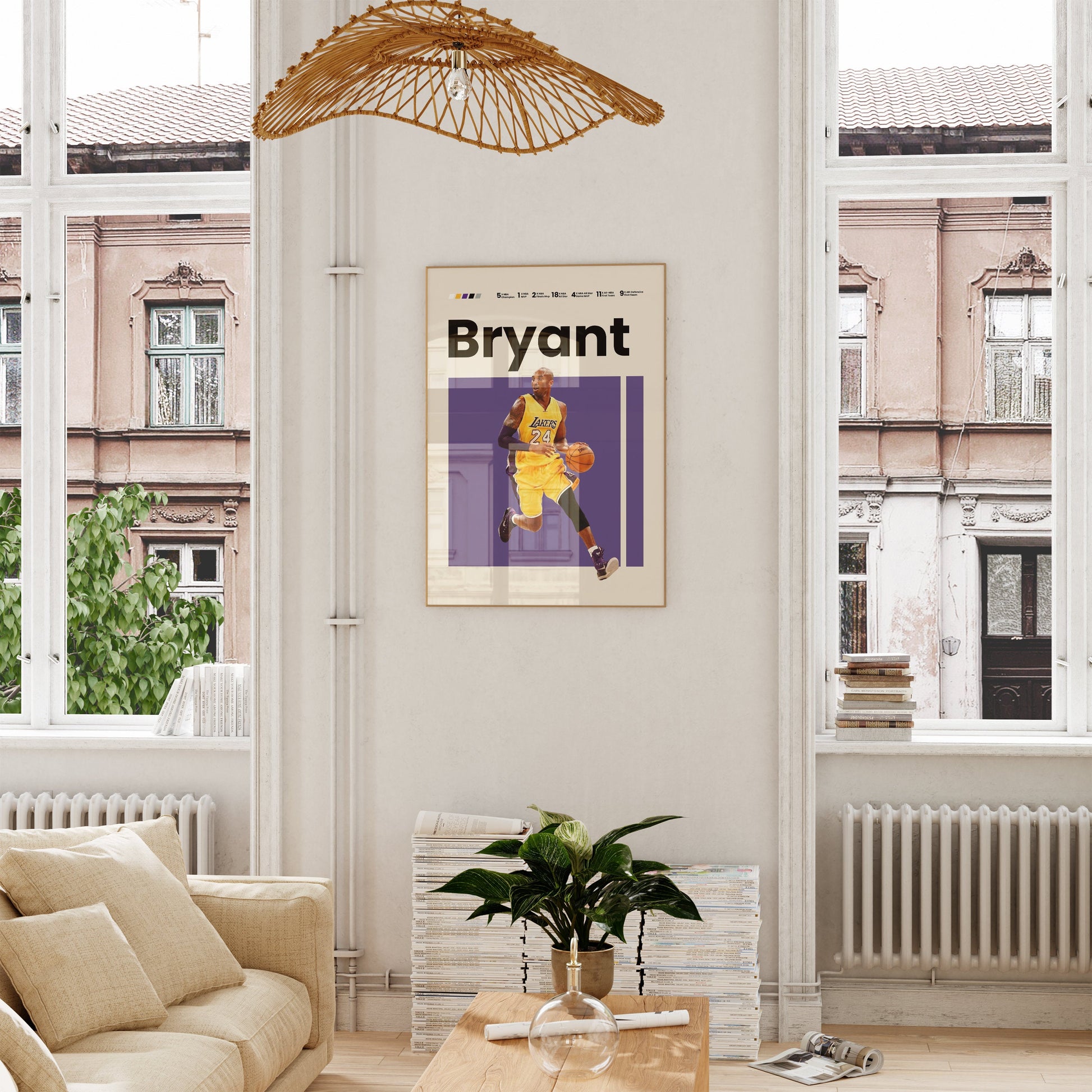 KOBE BRYANT Poster I NBA Goats I Los Angeles Lakers I Mid Century Modern I Wanddeko Schlafzimmer & Wohnzimmer I  I Kunstdruck ohne Rahmen-3