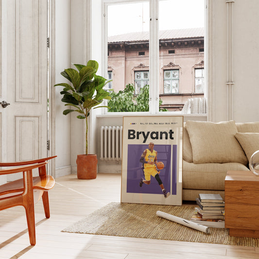 KOBE BRYANT Poster I NBA Goats I Los Angeles Lakers I Mid Century Modern I Wanddeko Schlafzimmer & Wohnzimmer I  I Kunstdruck ohne Rahmen-0