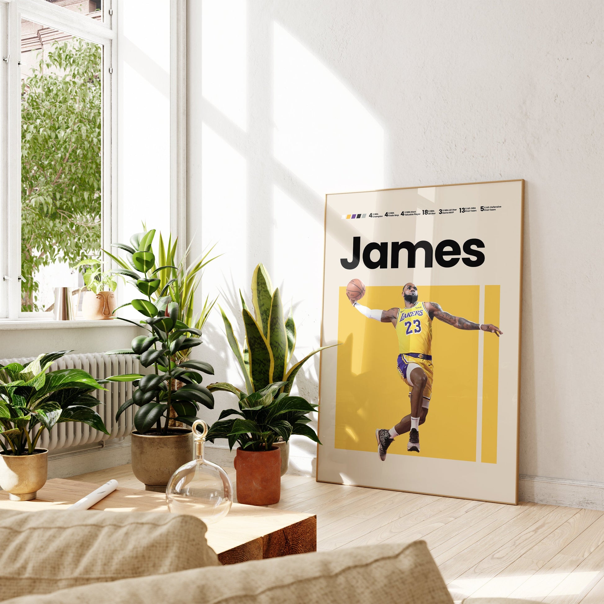 LEBRON JAMES Poster I NBA Goats I Los Angeles Lakers I Mid Century Modern I Wanddeko Schlafzimmer & Wohnzimmer I  I Kunstdruck ohne Rahmen-1