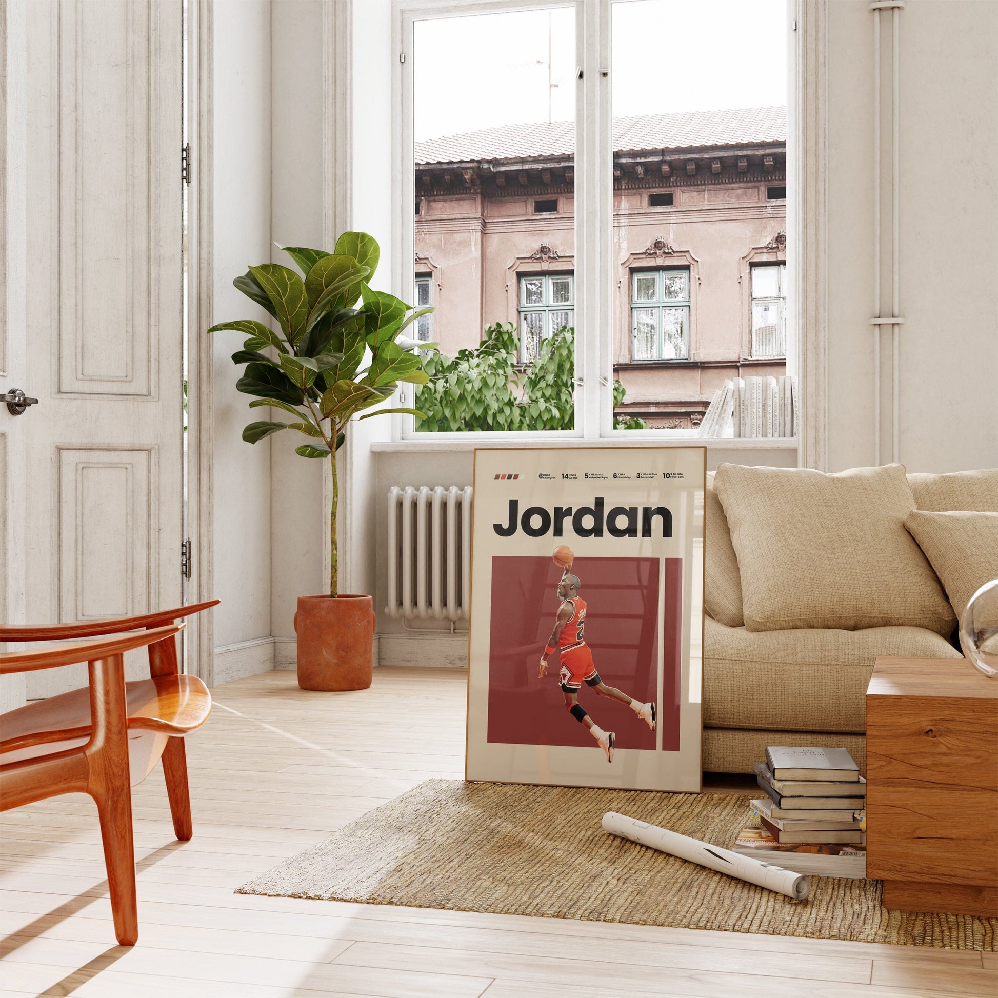 MICHAEL JORDAN Poster I NBA Goats I Air Jordan I Mid Century Modern I Wanddeko Schlafzimmer & Wohnzimmer I  I Kunstdruck ohne Rahmen-0