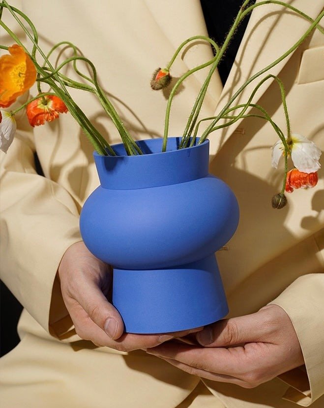 Klein Blue Modern Decorative Ceramic Vase - Handcrafted Unique Centerpiece for Dinner Party-0