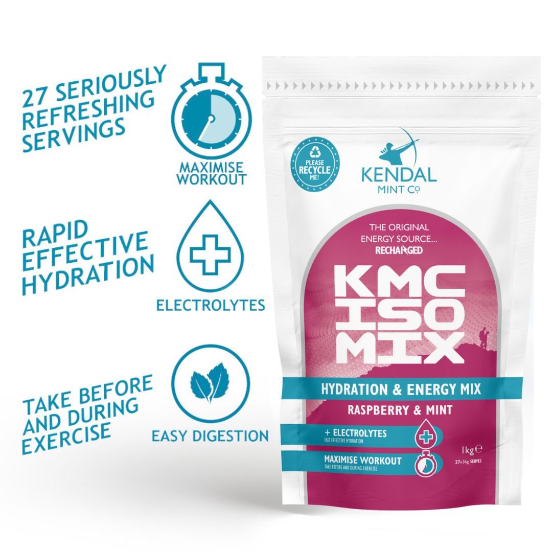 KMC ISO MIX Isotonic Hydration | Raspberry & Mint | Recyclable Pouch 1kg - 27 Serves-1