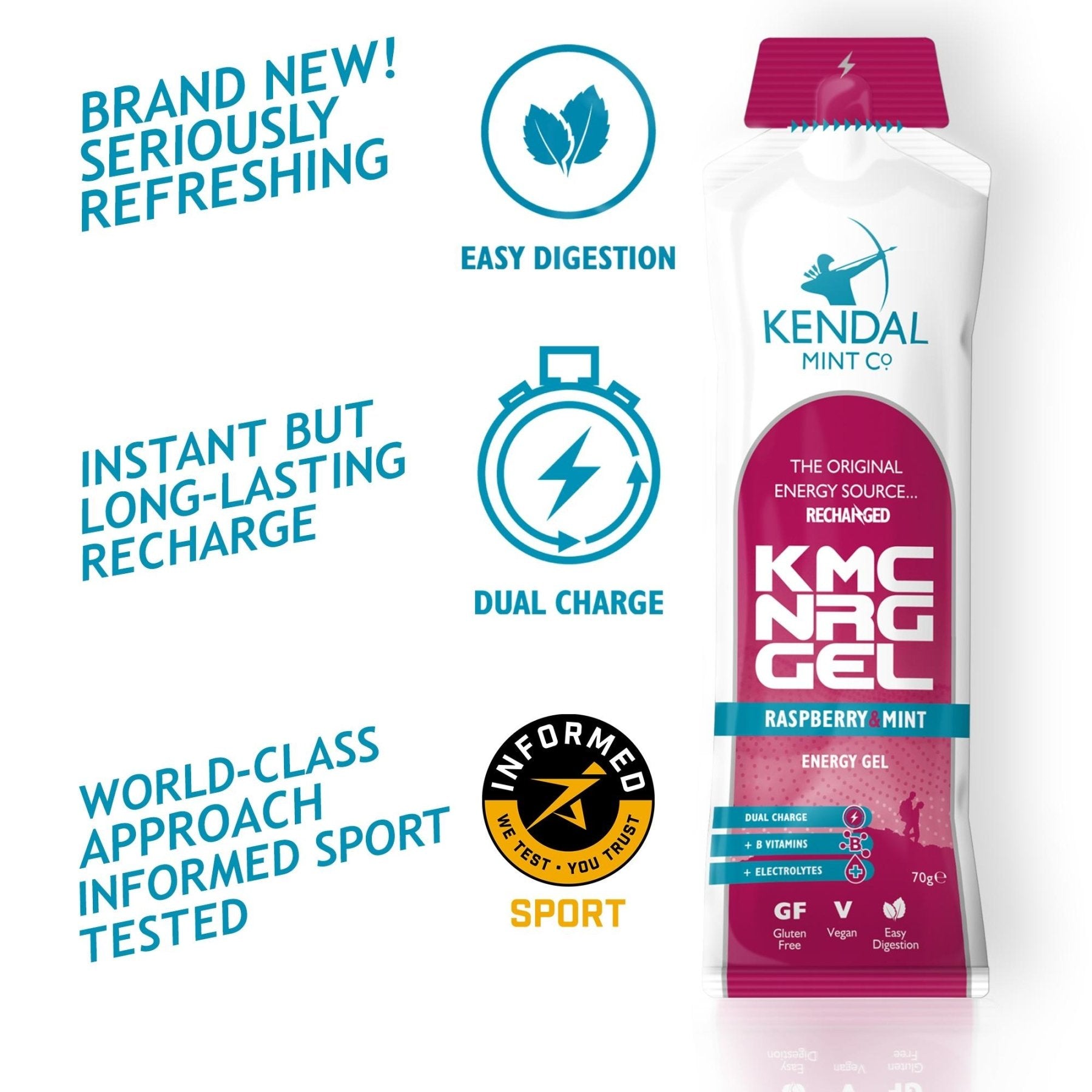 KMC NRG GEL Raspberry & Mint Energy Gel 70g-1