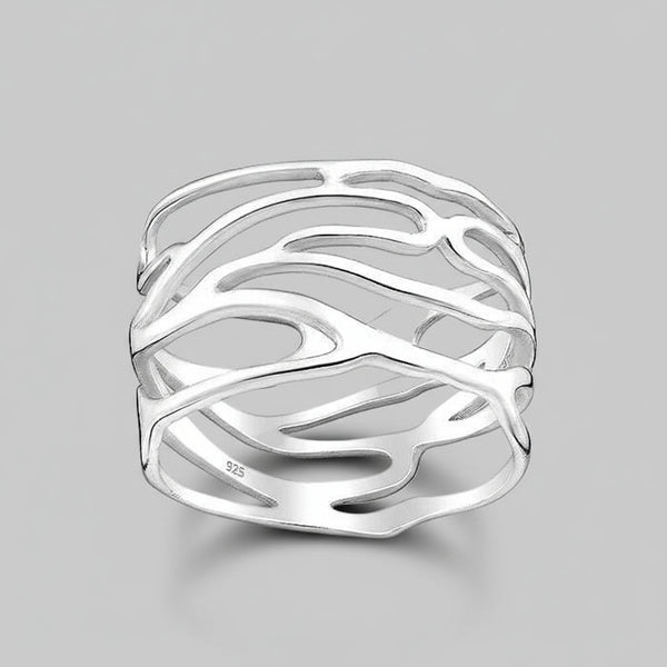 Ring Symphony - Sterling Silver Gold Plated Elegant Ring