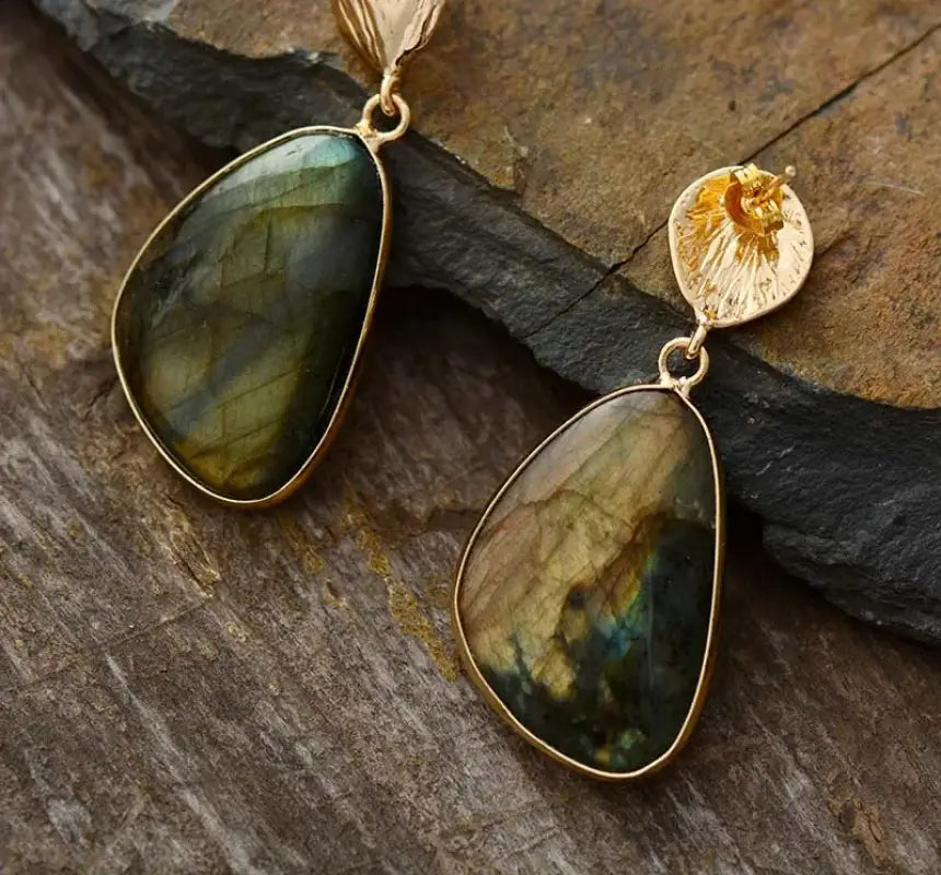 Labradorite Drop Earrings-3