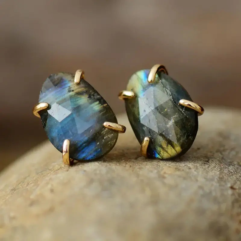 Labradorite Stud Earrings-0