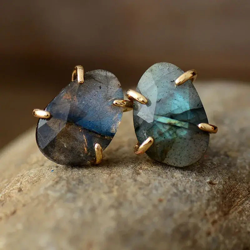 Labradorite Stud Earrings-1