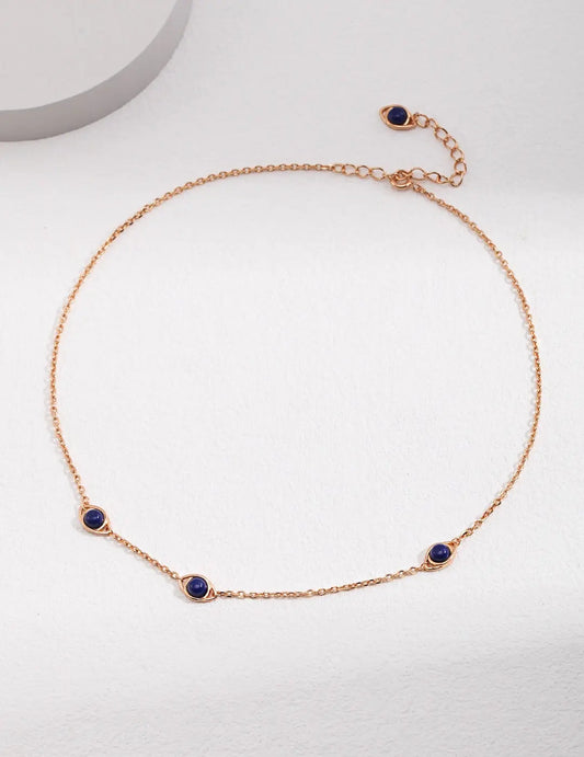 Natural Tiger Eye / lapis lazuli Stone Necklace-0