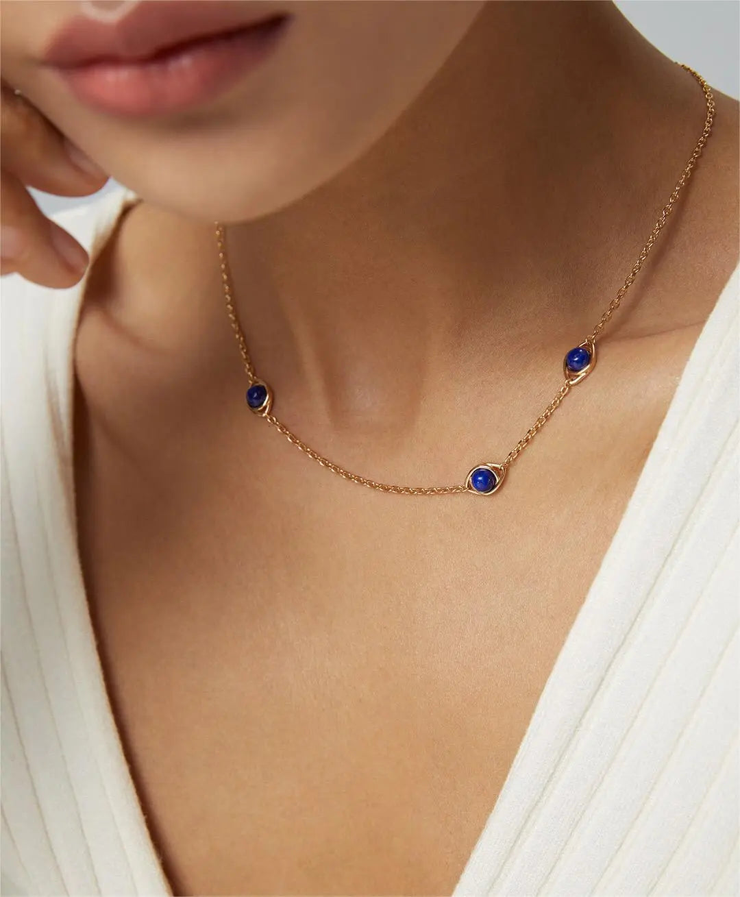 Natural Tiger Eye / lapis lazuli Stone Necklace-5