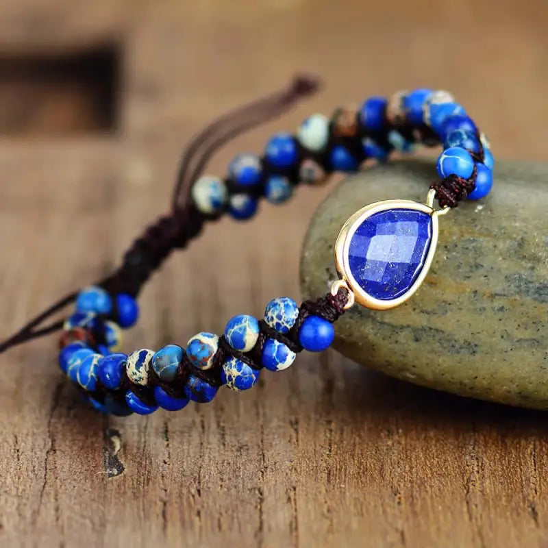 Lapis Lazuli Teadrop Charm Bracelet-4