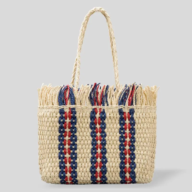 Large Capacity Straw Braided Bag-5