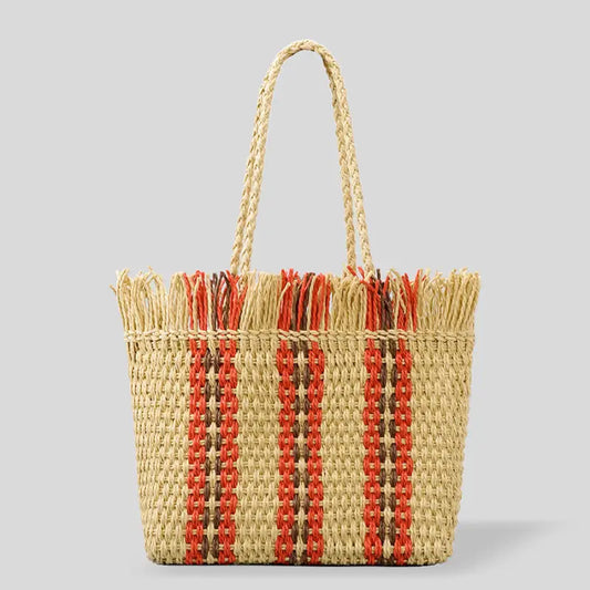 Large Capacity Straw Braided Bag-0