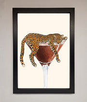 Lazy Leopard Martini Framed Poster-1