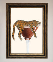 Lazy Leopard Martini Framed Poster-18