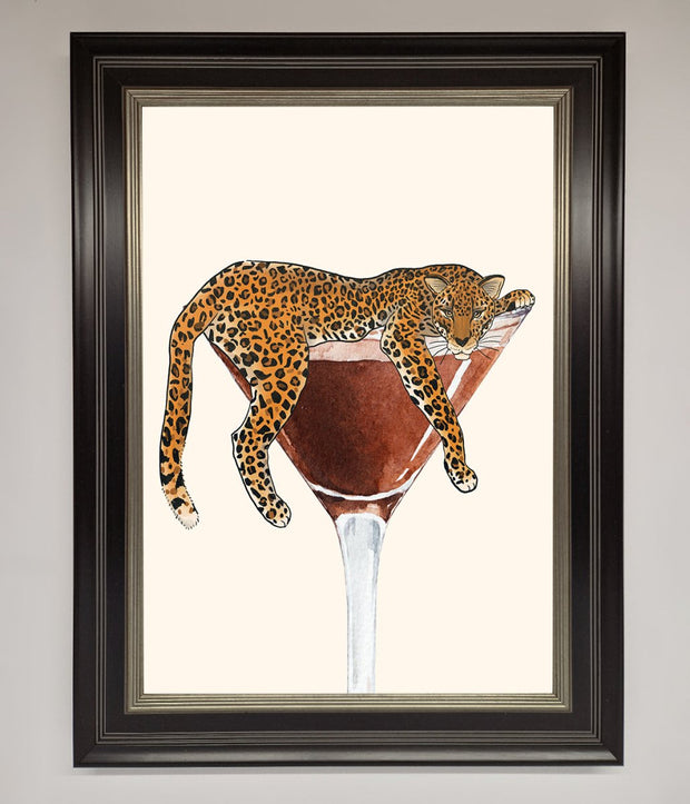 Lazy Leopard Martini Framed Poster-8