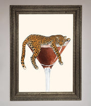 Lazy Leopard Martini Framed Poster-16