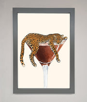 Lazy Leopard Martini Framed Poster-4