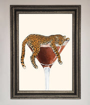 Lazy Leopard Martini Framed Poster-17