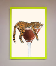 Lazy Leopard Martini Framed Poster-12