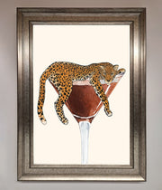 Lazy Leopard Martini Framed Poster-5