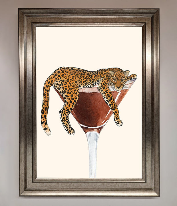 Lazy Leopard Martini Framed Poster-5