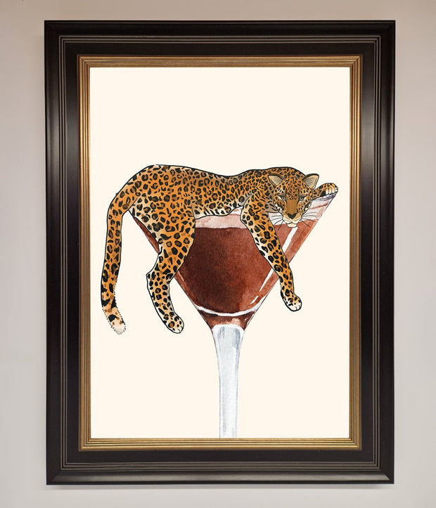 Lazy Leopard Martini Framed Poster-9
