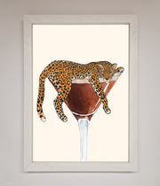 Lazy Leopard Martini Framed Poster-2