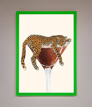 Lazy Leopard Martini Framed Poster-11