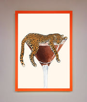 Lazy Leopard Martini Framed Poster-10