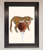 Lazy Leopard Martini Framed Poster-6