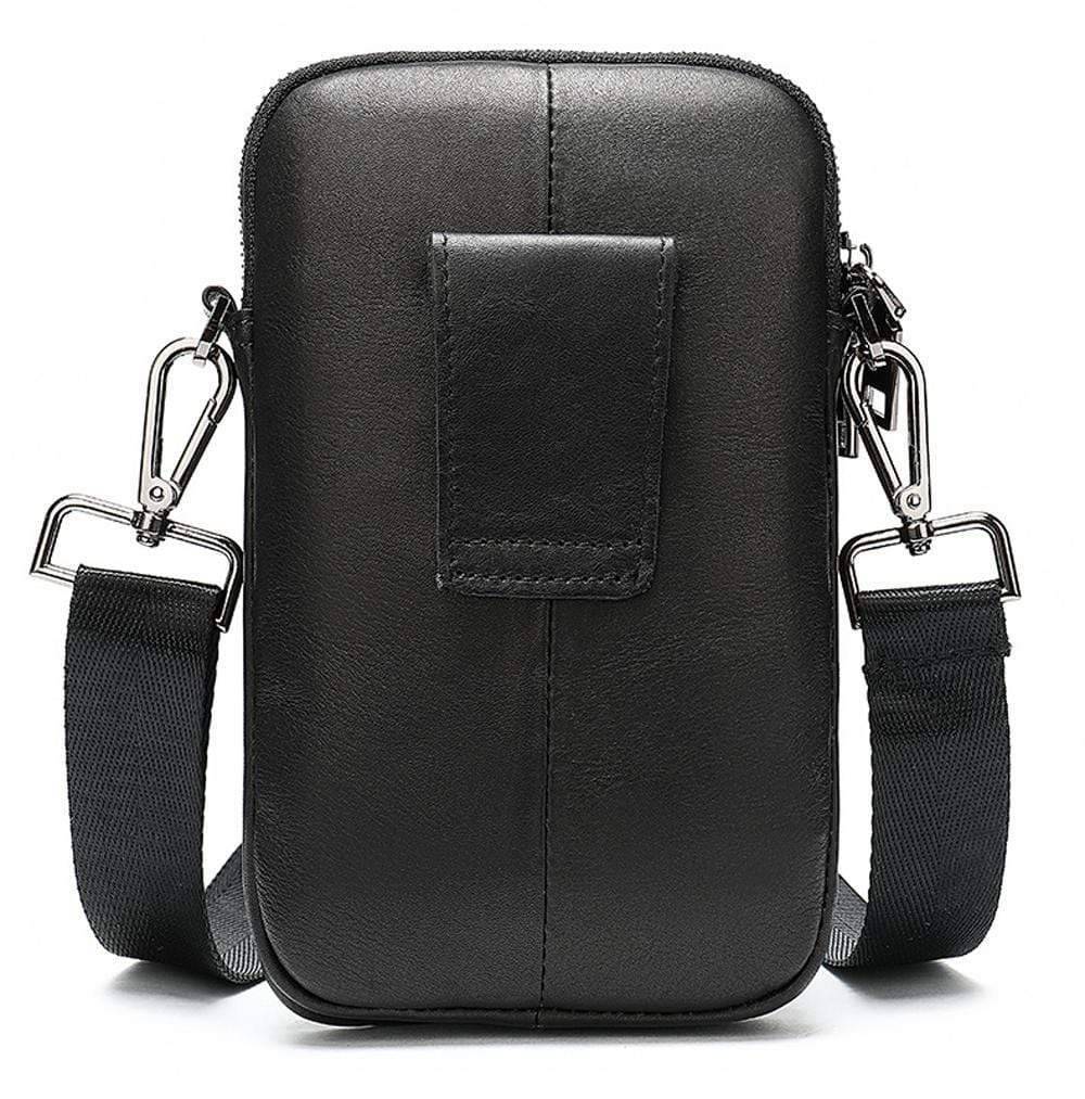 Leather Messenger  Cross body Shoulder Bags Black Waist Belt Handbags-1