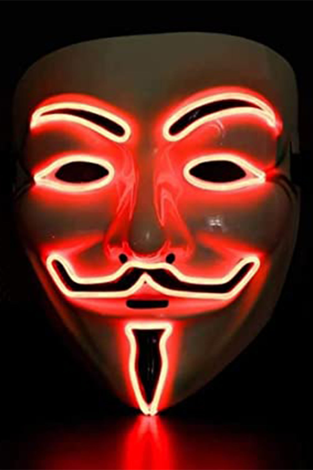 Light Up White Vendetta Mask With Orange Colour Light-0