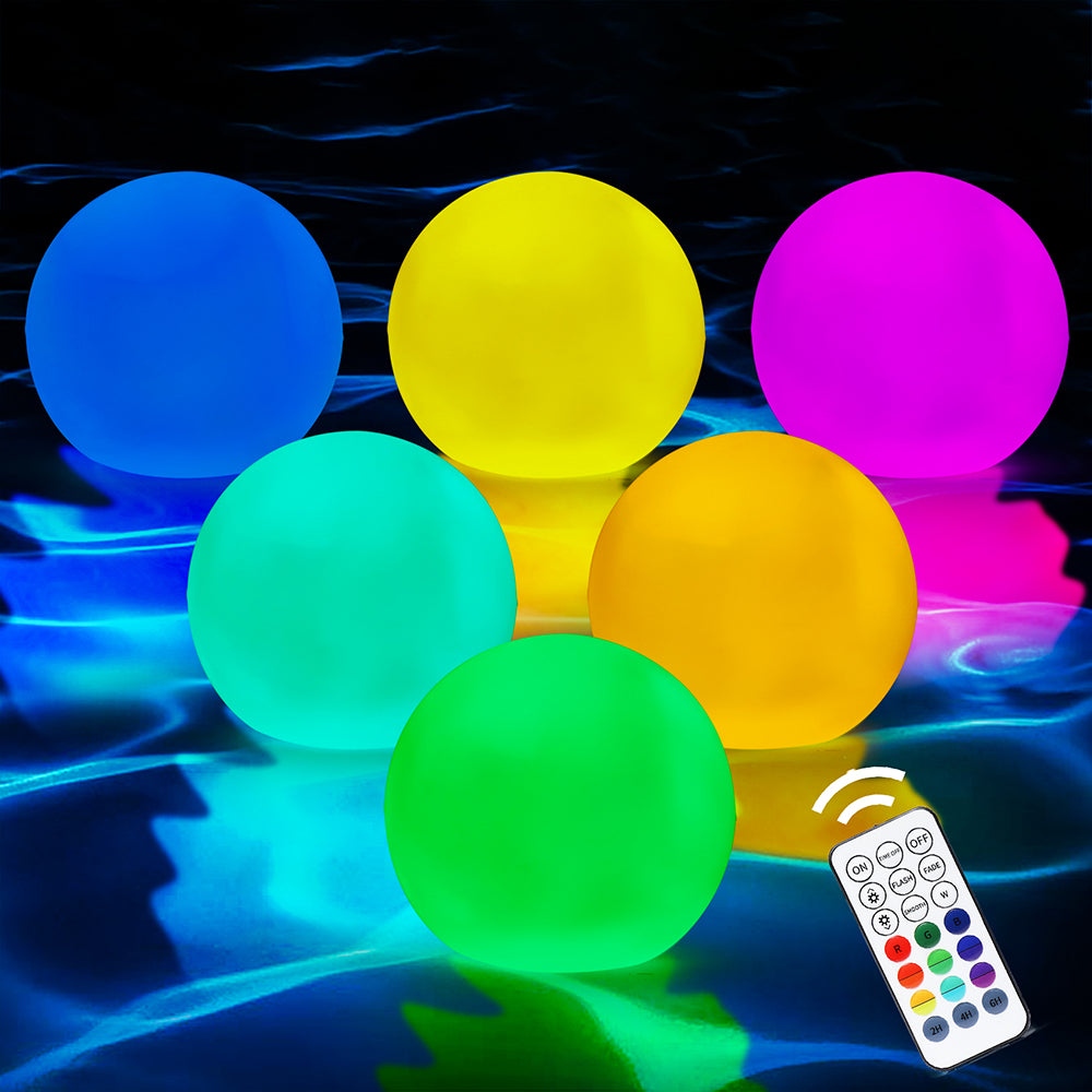 16 Colors LED Glow Ball Floating Pool Lights(6 Packs)-2