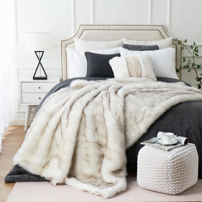 Luxury Faux Fox Fur Blanket-0