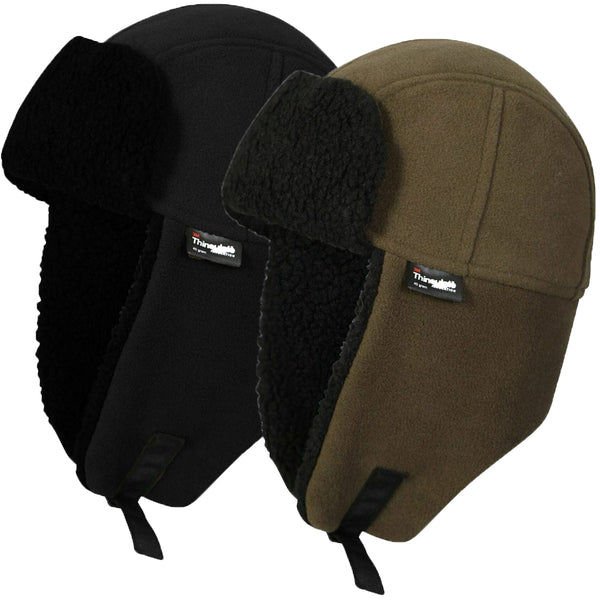 Adults Waterproof Fur Lined Thermal Bomber Trapper Hat-0