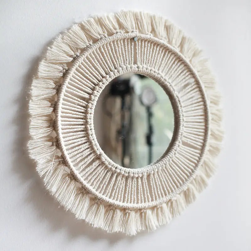 Macrame Mandala Hanging Wall Mirror - Memoriex 