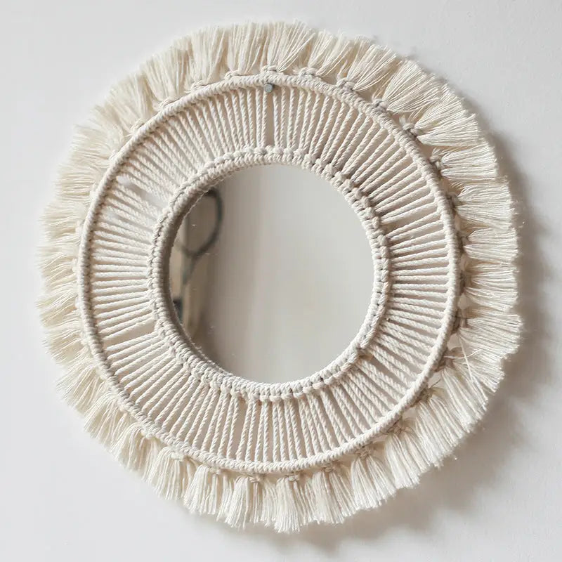 Macrame Mandala Hanging Wall Mirror - Memoriex 