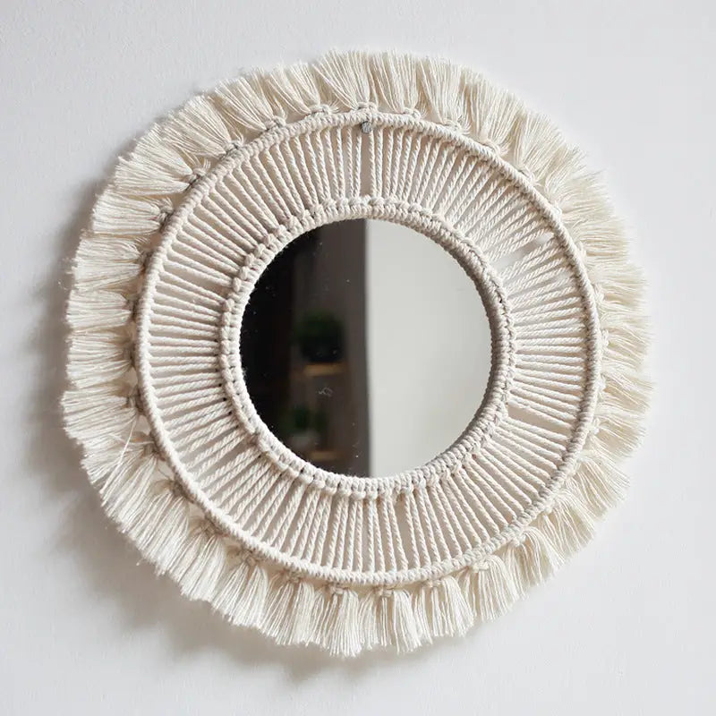 Macrame Mandala Hanging Wall Mirror - Memoriex 