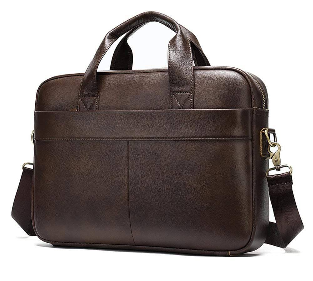 Men's brown leather Attache Briefcase Bag-2