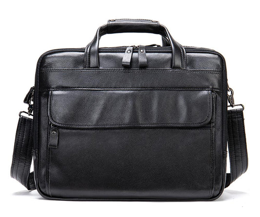 Mens Briefcase Leather Handbag 15' Laptop Buiness Messenger Shoulder Bag-0