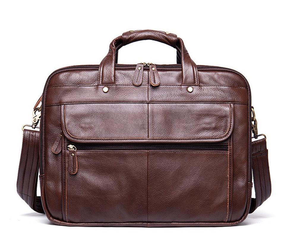 Mens Briefcase Leather Handbag 15' Laptop Buiness Messenger Shoulder Bag-3