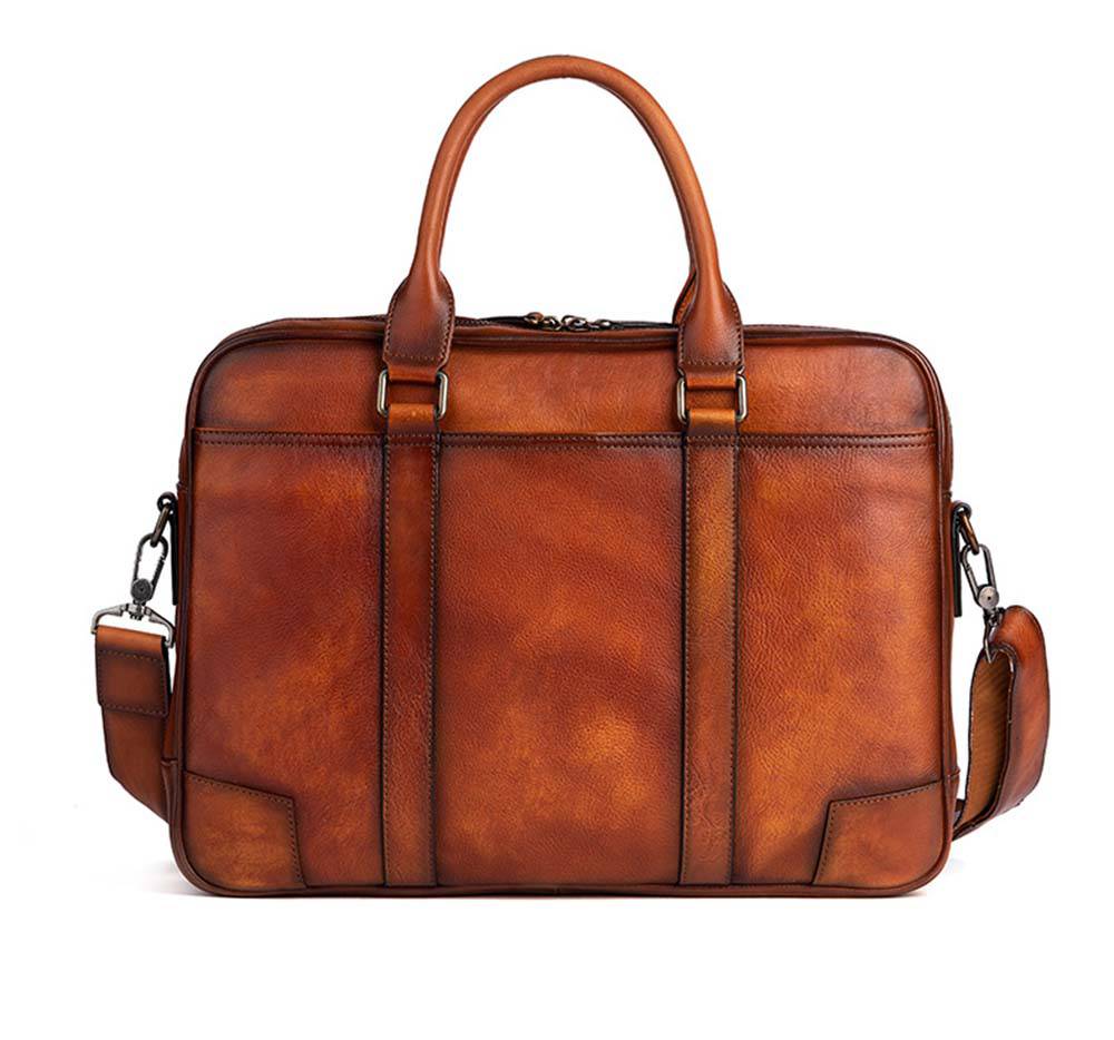 Mens Vintage Leather Buiness Briefcase Shoulder Bag 2732-0